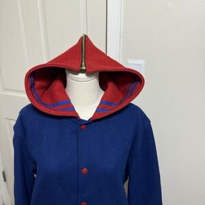 Vintage Holloway Men's Wool Varsity Jacket Size S Blue And Red Made In USA